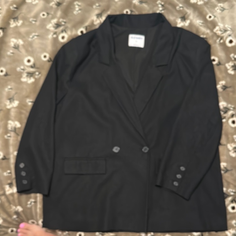 Old Navy Black Double-Breasted Blazer